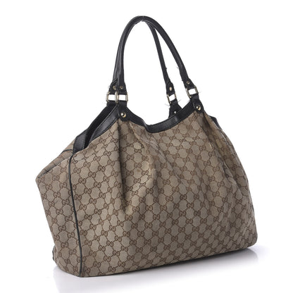 Gucci Monogram Large Sukey Tote Beige Ebony Black 3 of 21