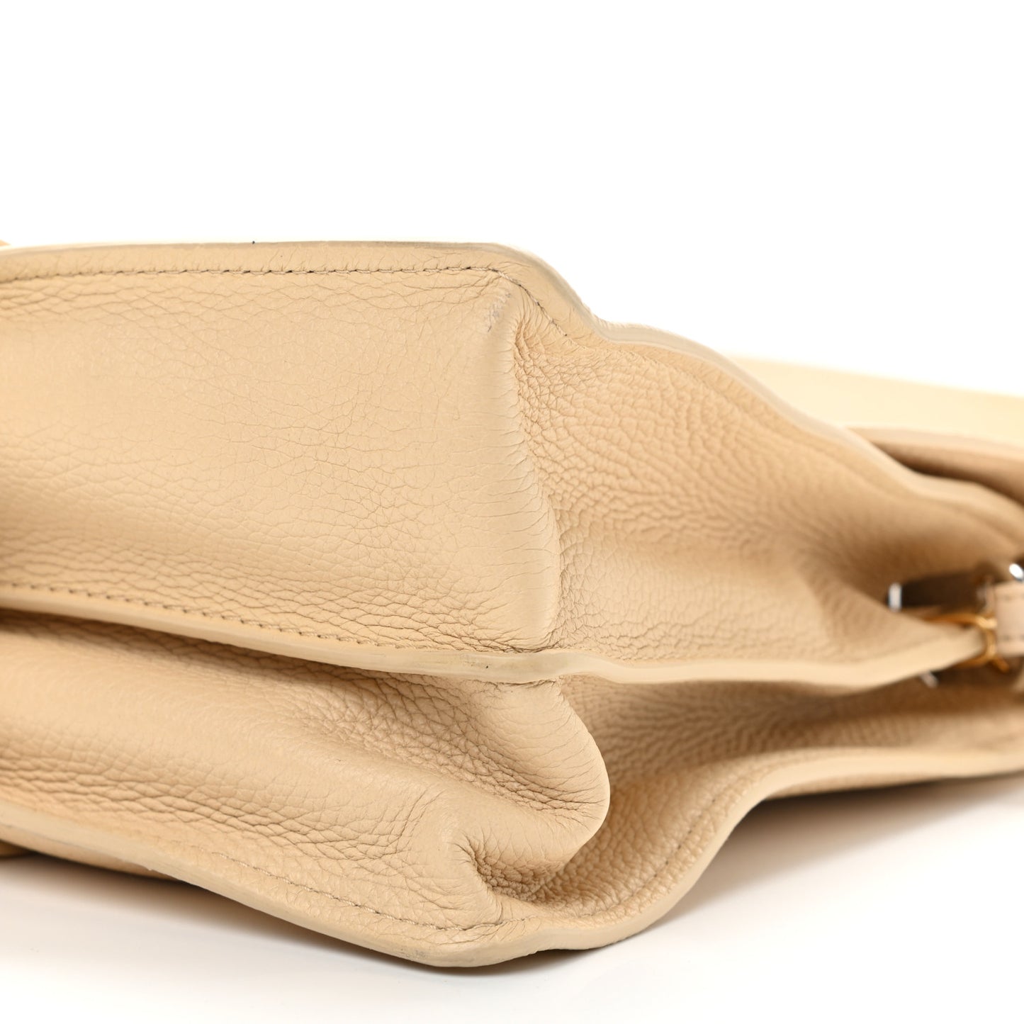 Shiny Grained Calfskin Medium Aby Day Shoulder Bag Blondie Beige