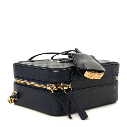 Chanel Caviar Quilted Small CC Filigree Vanity Case Navy 4 of 10