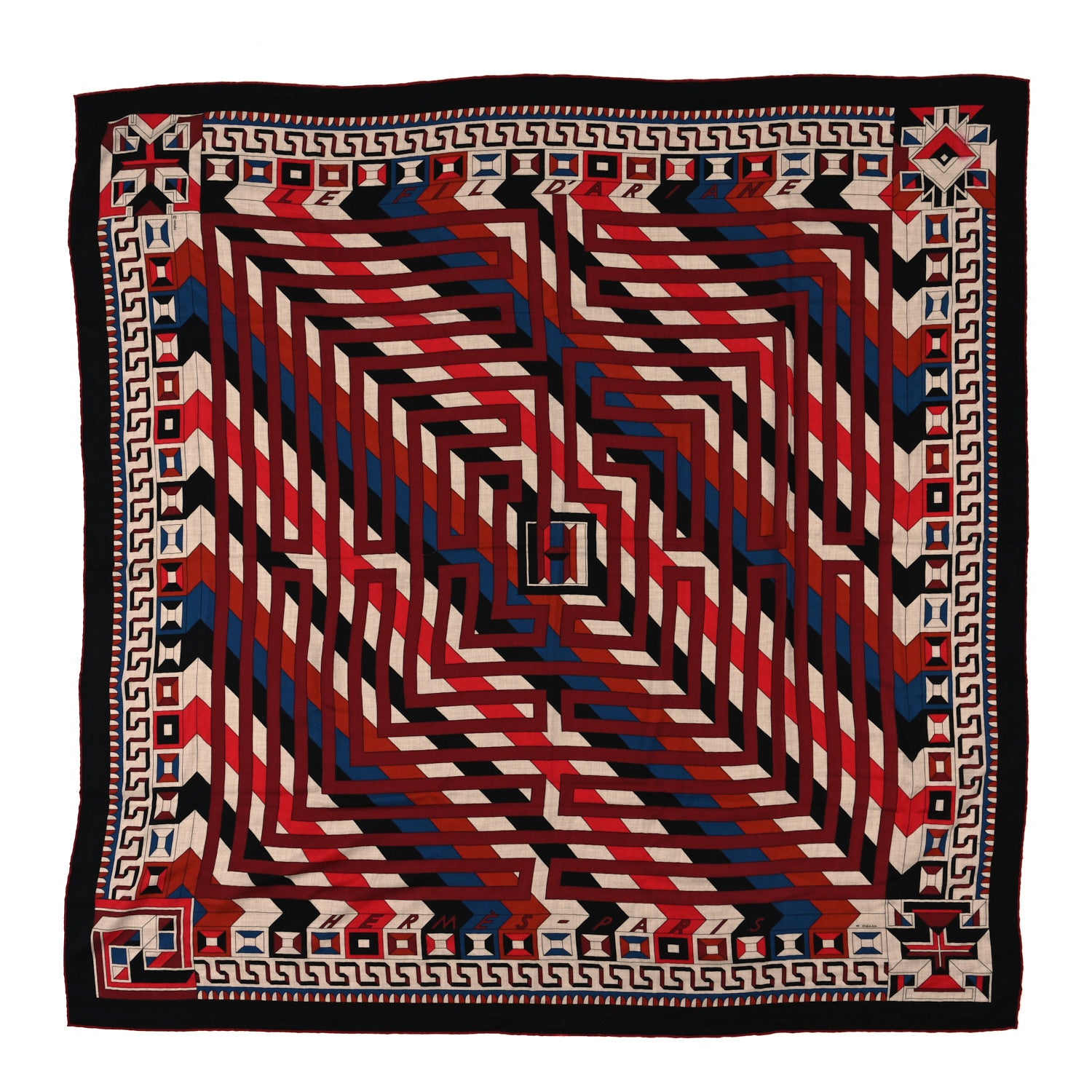 Hermes Cashmere Silk Le Fil D'Ariane Shawl 140 1 of 4