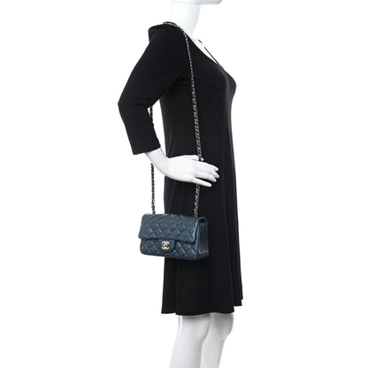 Chanel Iridescent Caviar Quilted Mini Rectangular Flap Dark Blue 2 of 10