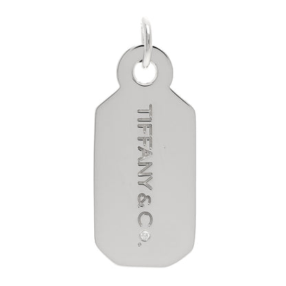 Tiffany Sterling Silver Diamond Logo Tag Charm 1 of 4