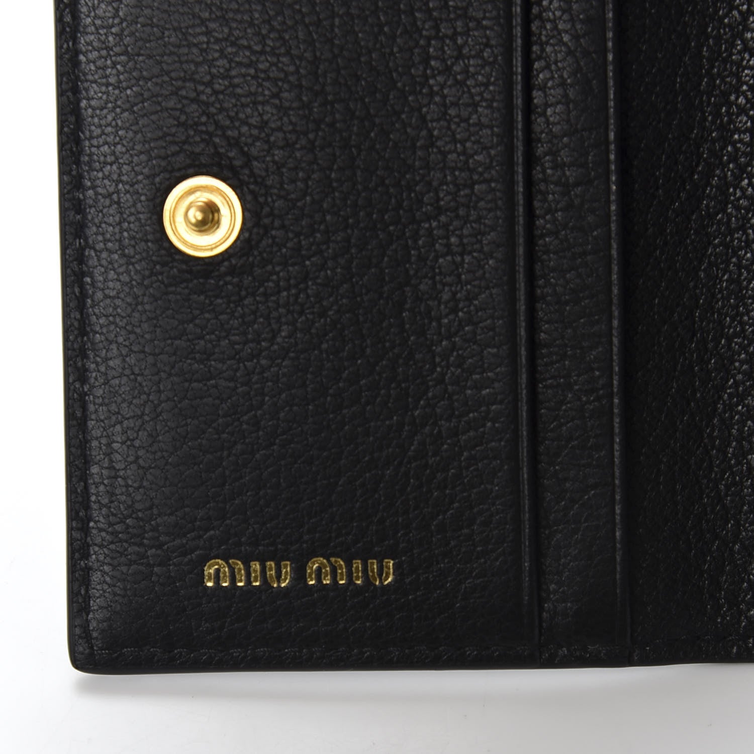 Miu Miu Goatskin Madras Card Holder Black 7 of 9