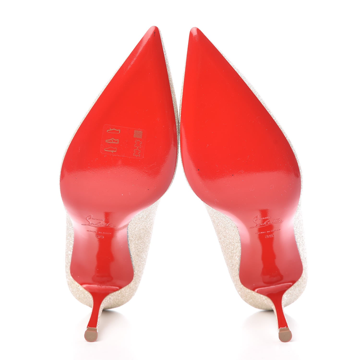 Christian Louboutin Glitter Decoltish 85 Pumps 39 Ivory 7 of 14
