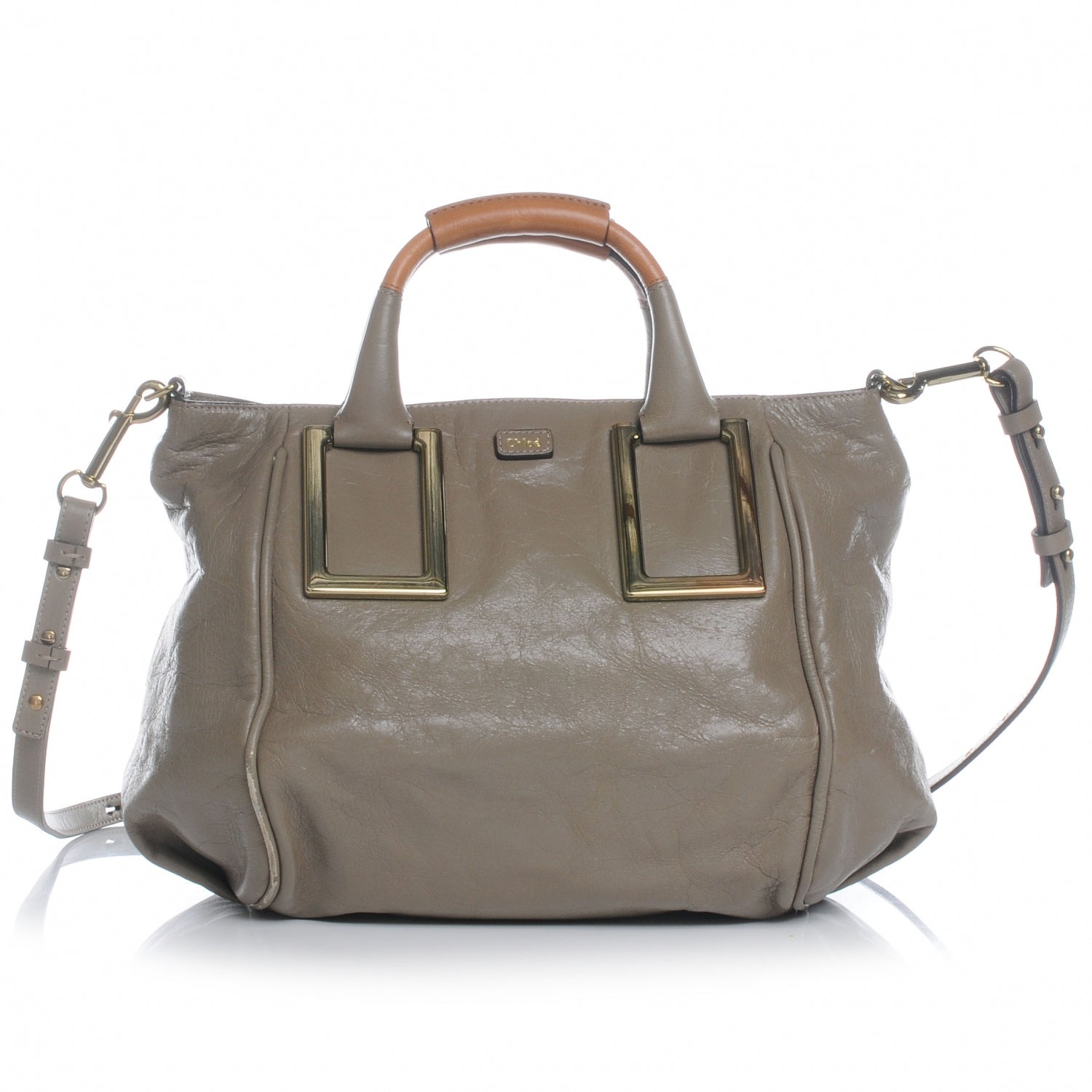Chloe Leather Ethel Satchel Taupe 1 of 12