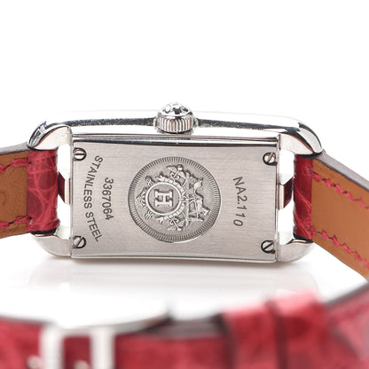 Hermes Stainless Steel Alligator 17mm Nantucket Quartz Watch Braise 4 of 5
