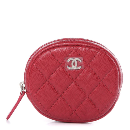 Chanel Caviar Quilted Zip Around Classic Coin Purse Dark Pink 1 of 9