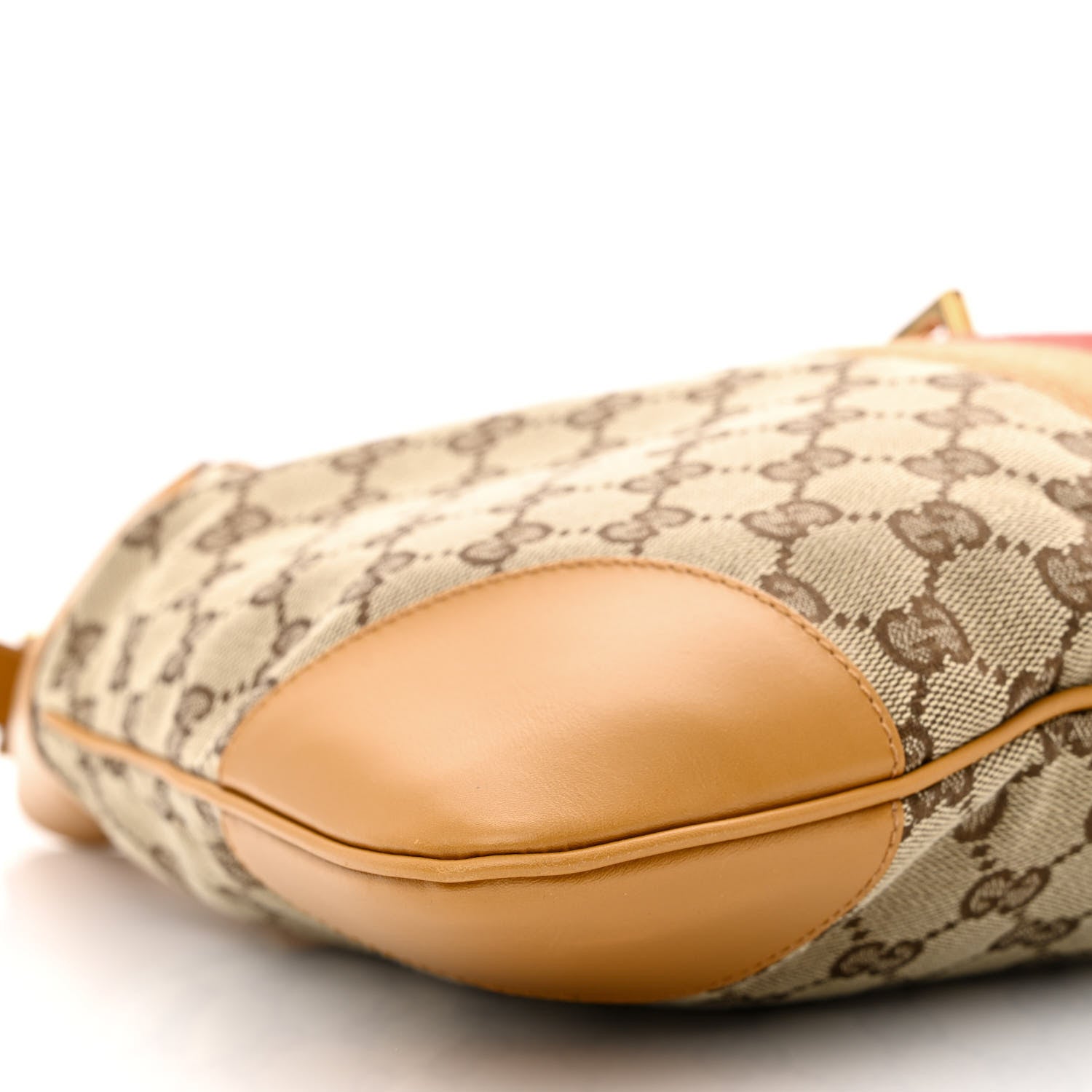 Gucci Monogram Lobster Clasp Jackie O Hobo Red Beige 10 of 14