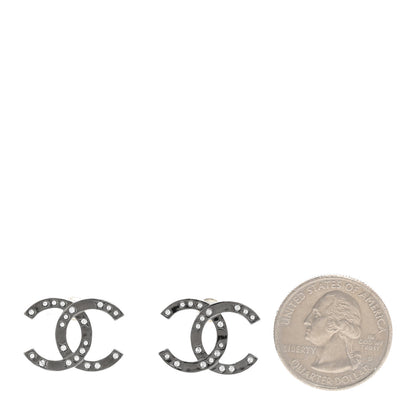 Chanel Ruthenium Crystal CC Earrings 2 of 5
