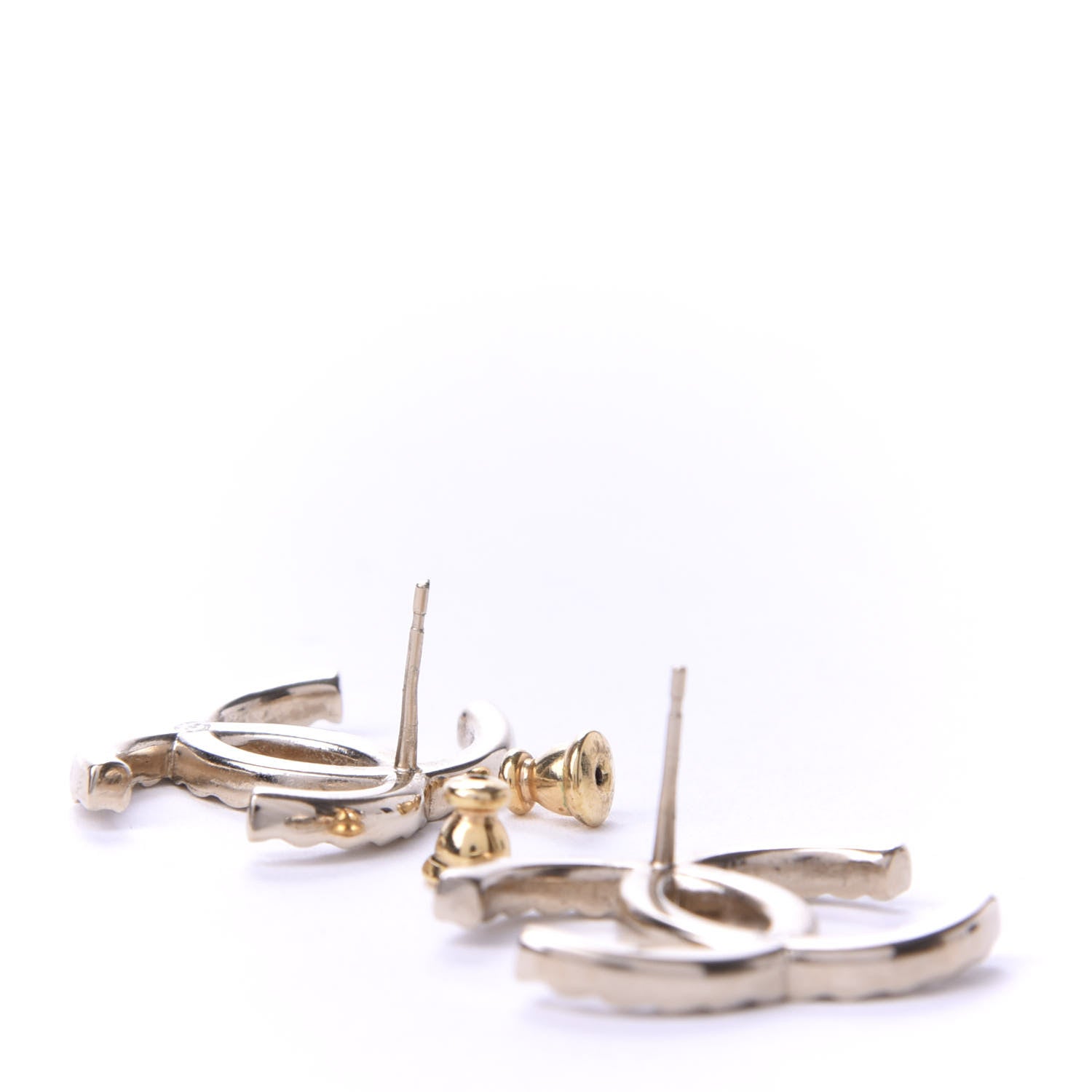 Chanel Baguette Crystal High Society CC Earrings Gold 3 of 5
