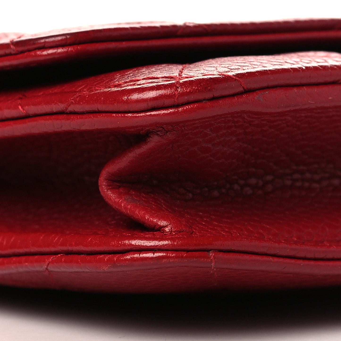 Caviar Quilted Wallet On Chain WOC Red