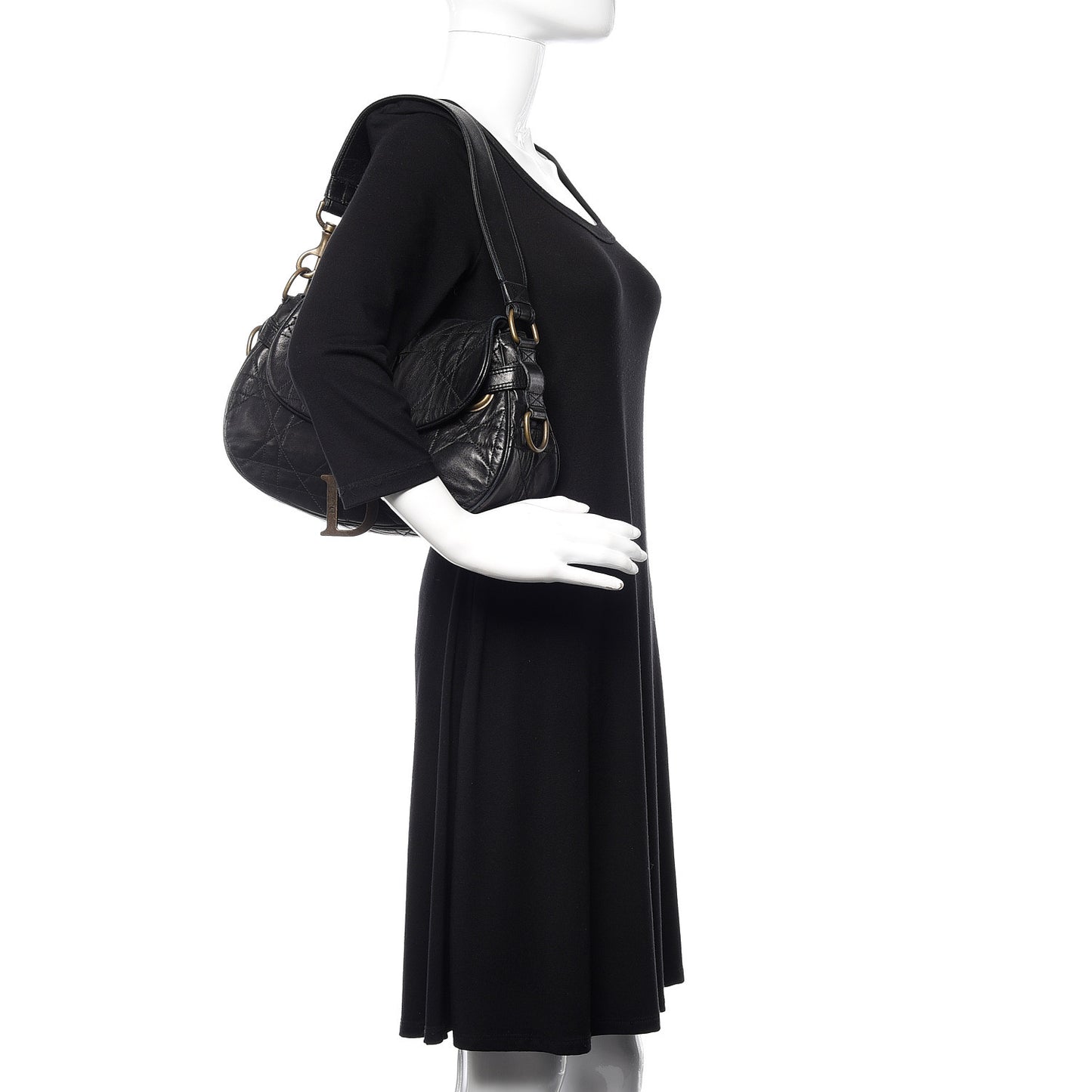 Lambskin Cannage Flap Bag Black