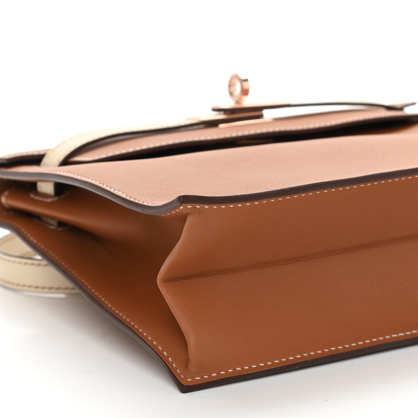 Veau Jonathan Horseshoe Kelly Danse II Belt Bag Gold Craie