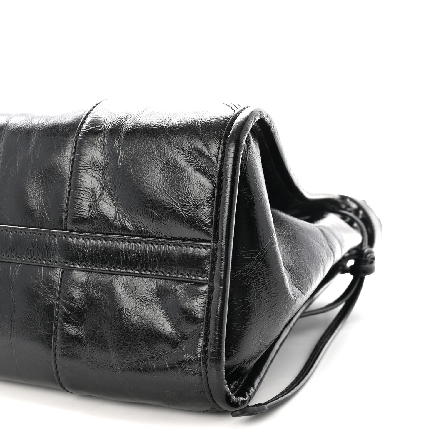 Prada Glossy Calfskin Triangle Large Bonnie Shoulder Bag Black 9 of 9