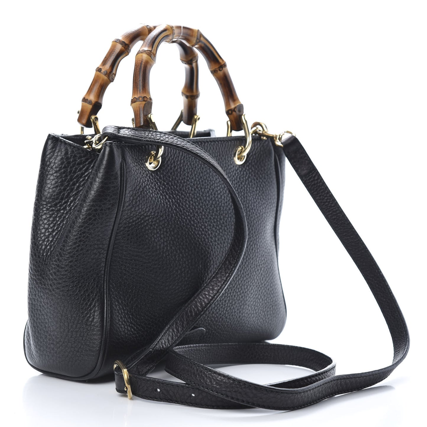 Cellarius Calfskin Mini Bamboo Shopper Tote Black