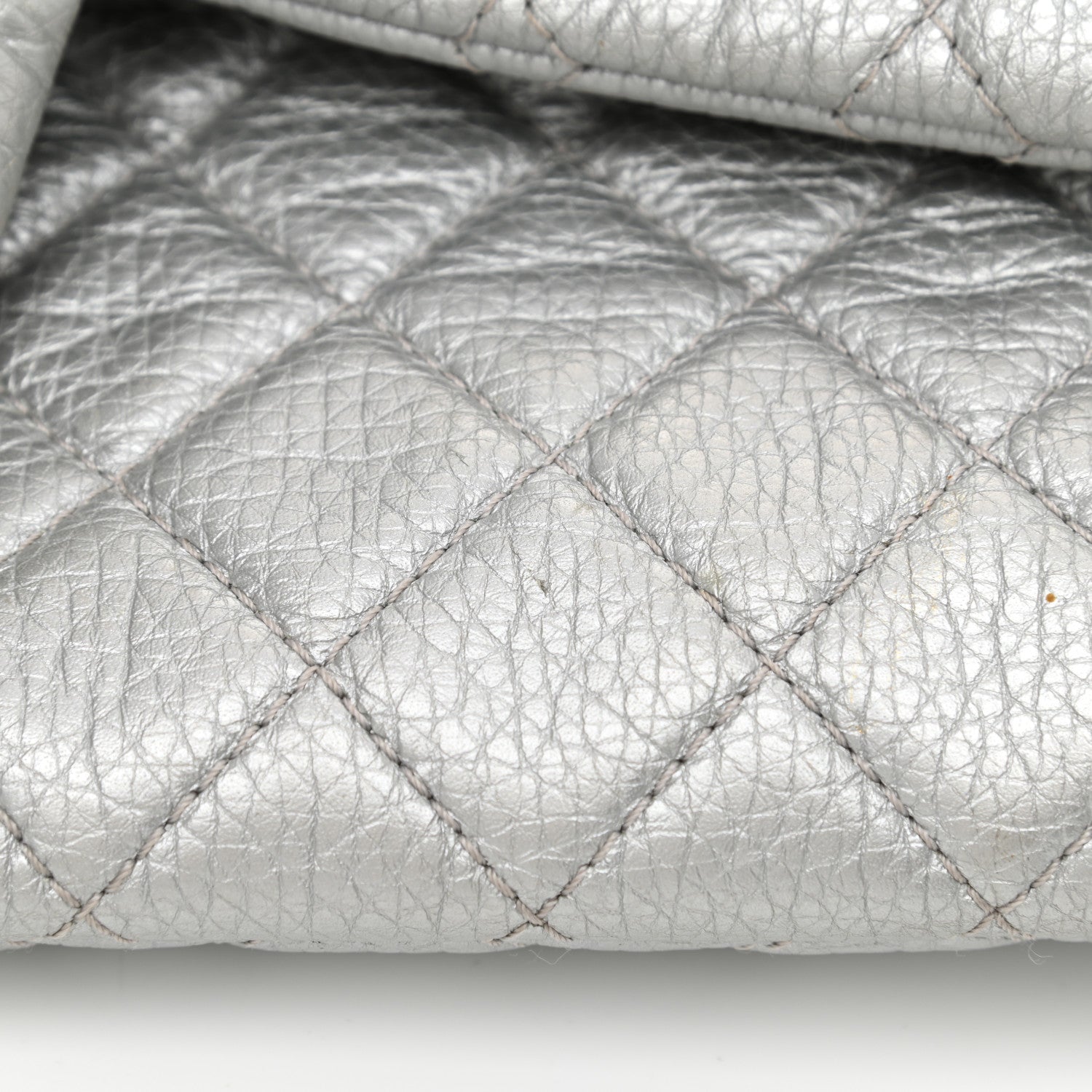 Chanel Metallic Calfskin Quilted XXL Travel Flap Bag Silver 13 of 14