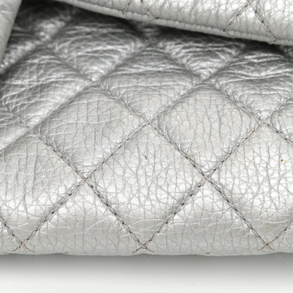 Chanel Metallic Calfskin Quilted XXL Travel Flap Bag Silver 13 of 14