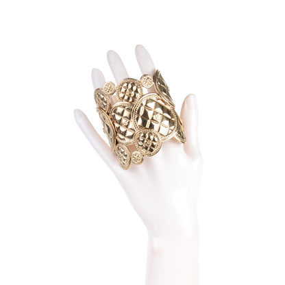 Chanel Medallion Coin CC Cuff Gold 2 of 4