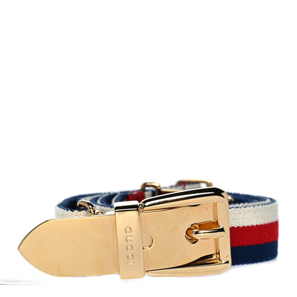 Gucci Canvas Sylvie Web Belt 95 38 Blue Red White 1 of 3