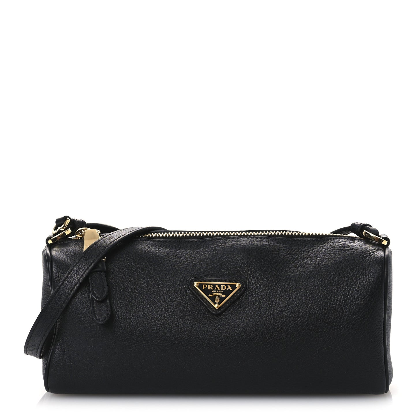 Calfskin Triangle Pouch Shoulder Bag Black