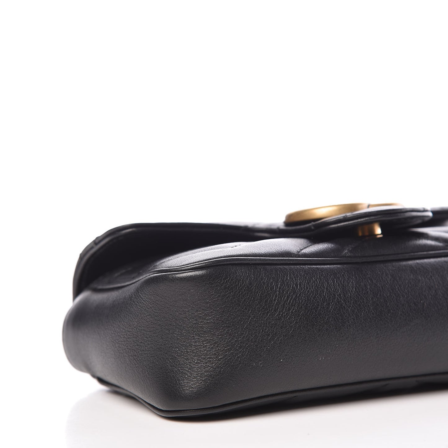 Calfskin Matelasse Super Mini GG Marmont Shoulder Bag Black