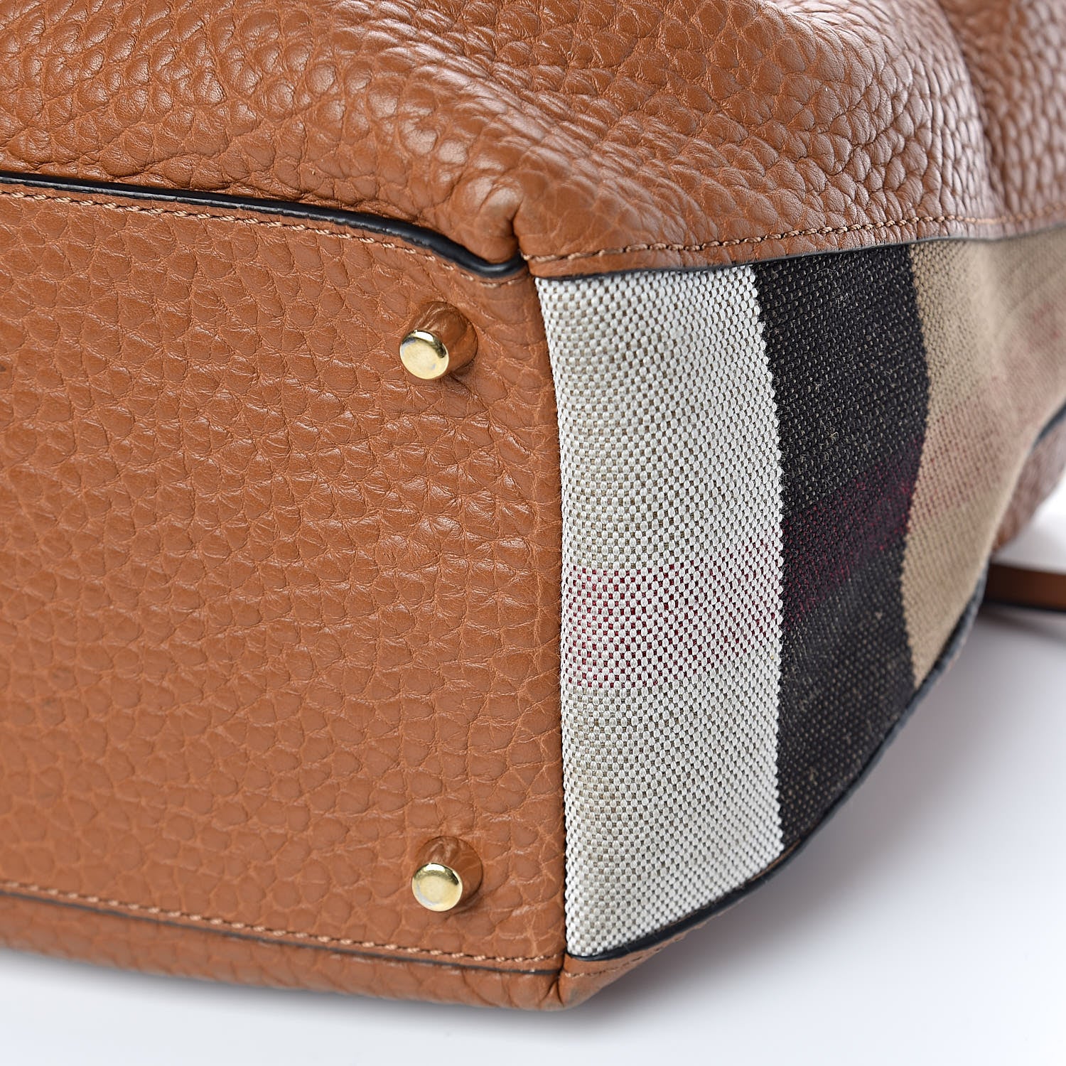 Burberry Grainy Calfskin House Check Small Maidstone Saddle Brown 11 of 12