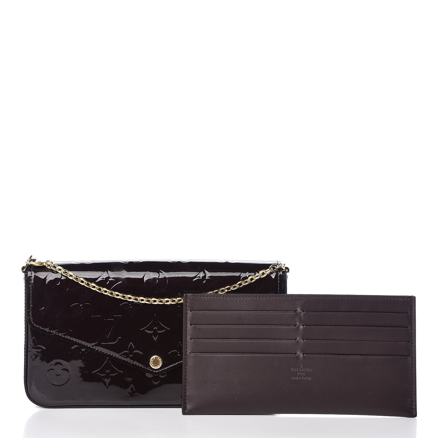 Louis Vuitton Vernis Pochette Felicie Chain Wallet Amarante 3 of 10