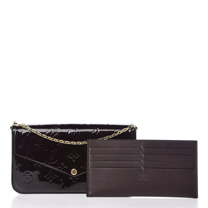 Louis Vuitton Vernis Pochette Felicie Chain Wallet Amarante 3 of 10