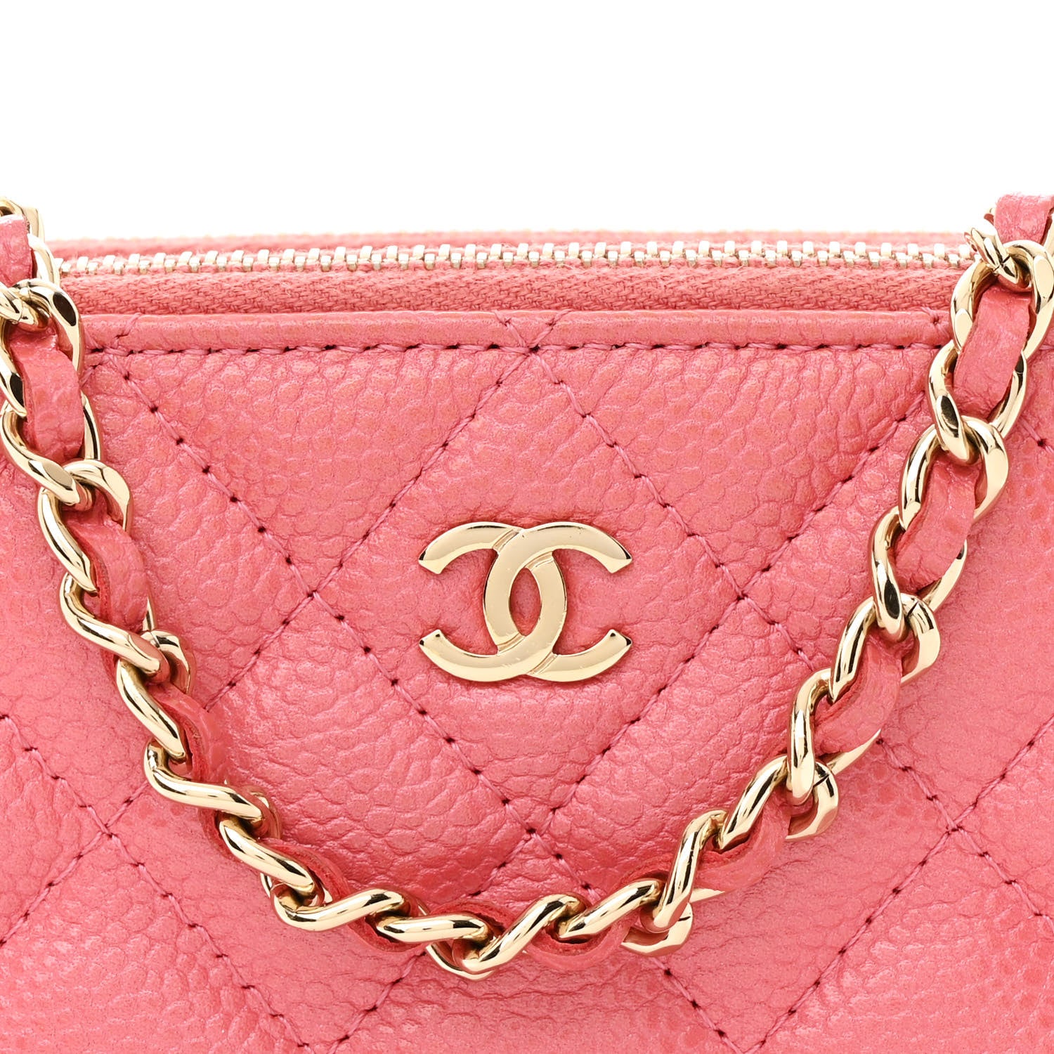 Chanel Iridescent Caviar Quilted Small Clutch With Chain Pink 11 of 13