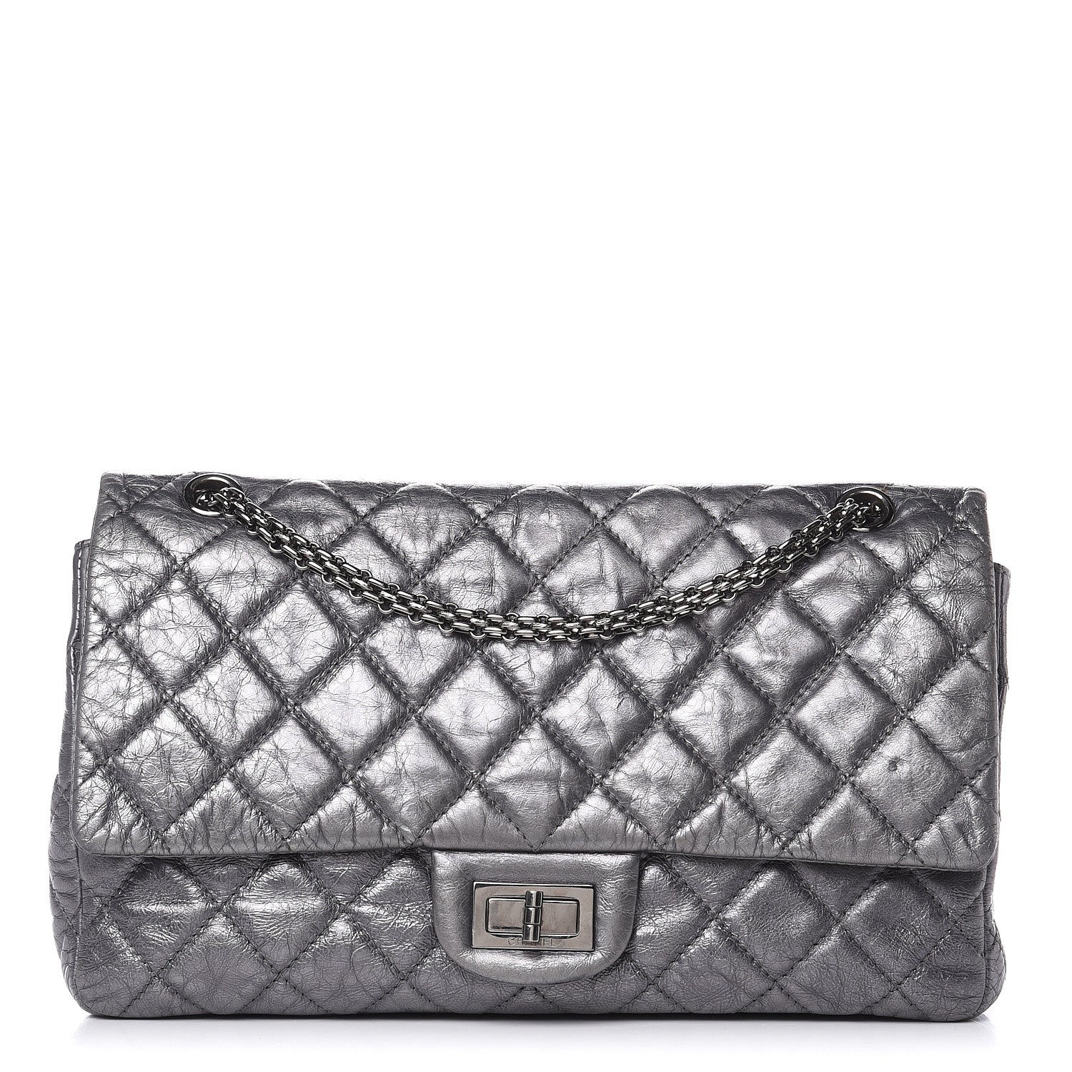 Chanel Metallic Aged Calfskin Quilted 2.55 Reissue 227 Flap Dark Silver 1 of 20