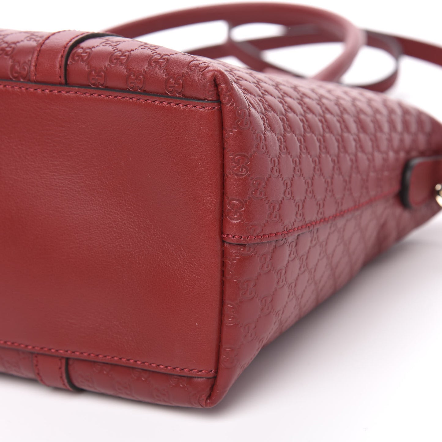 Soft Microguccissima Small Zippered Satchel Rosso