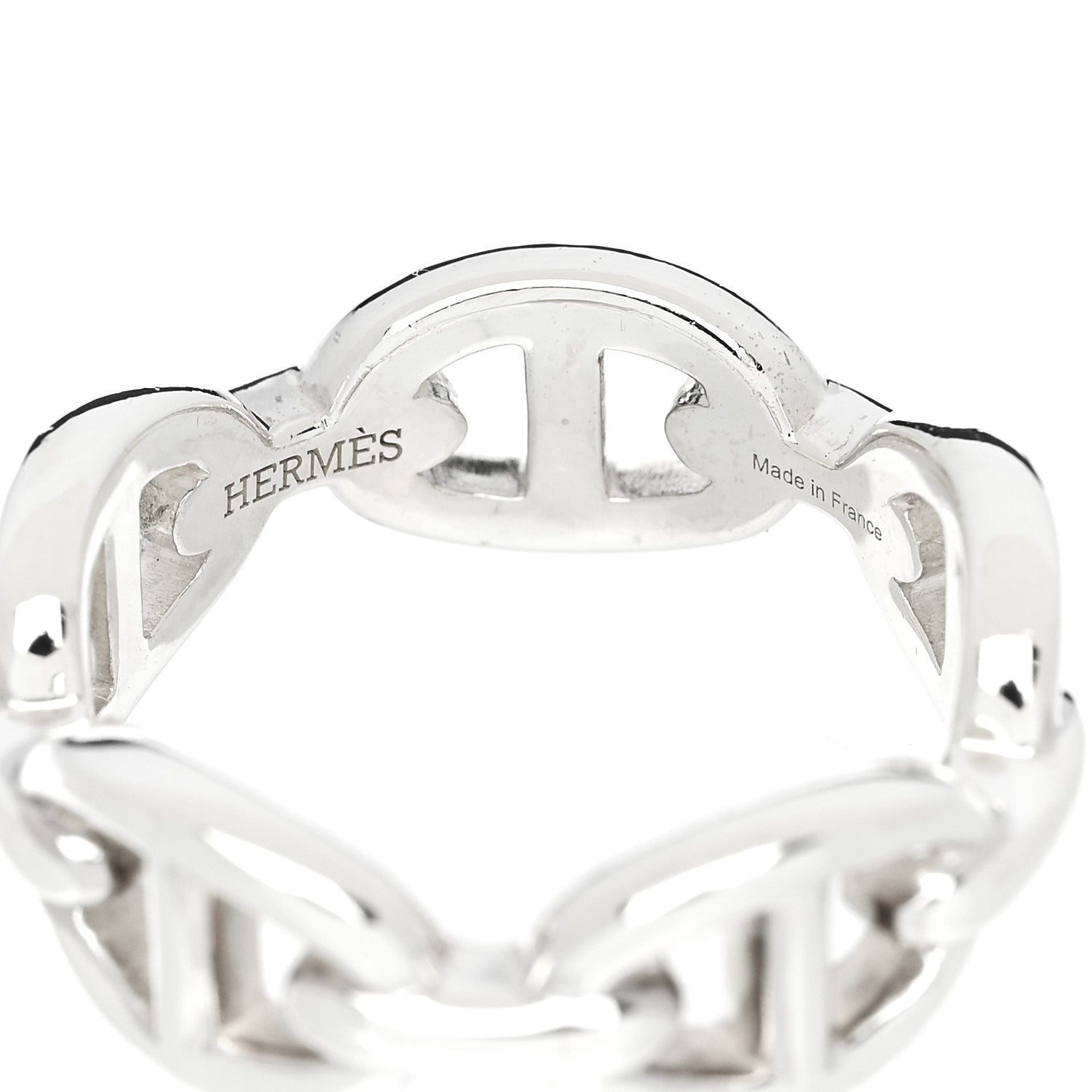 Hermes Sterling Silver PM Chaine d'Ancre Enchainee Band Ring 54 6.75 4 of 7