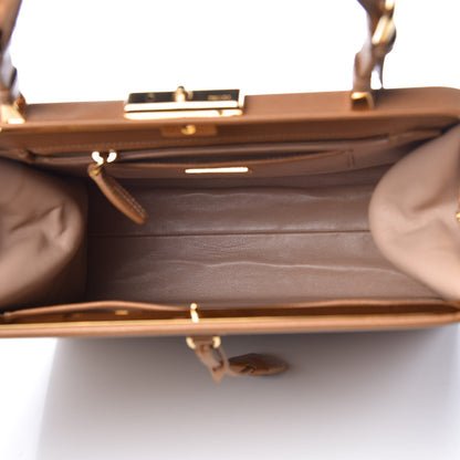 Prada Saffiano Lux Framed Bag Caramel 5 of 8