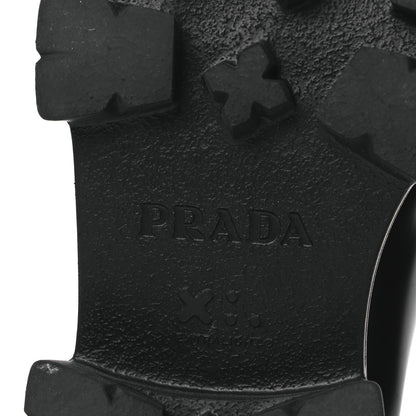 Prada Spazzolato Rois Metal Triangle Logo Monolith 55mm Loafers 37.5 Black 8 of 14