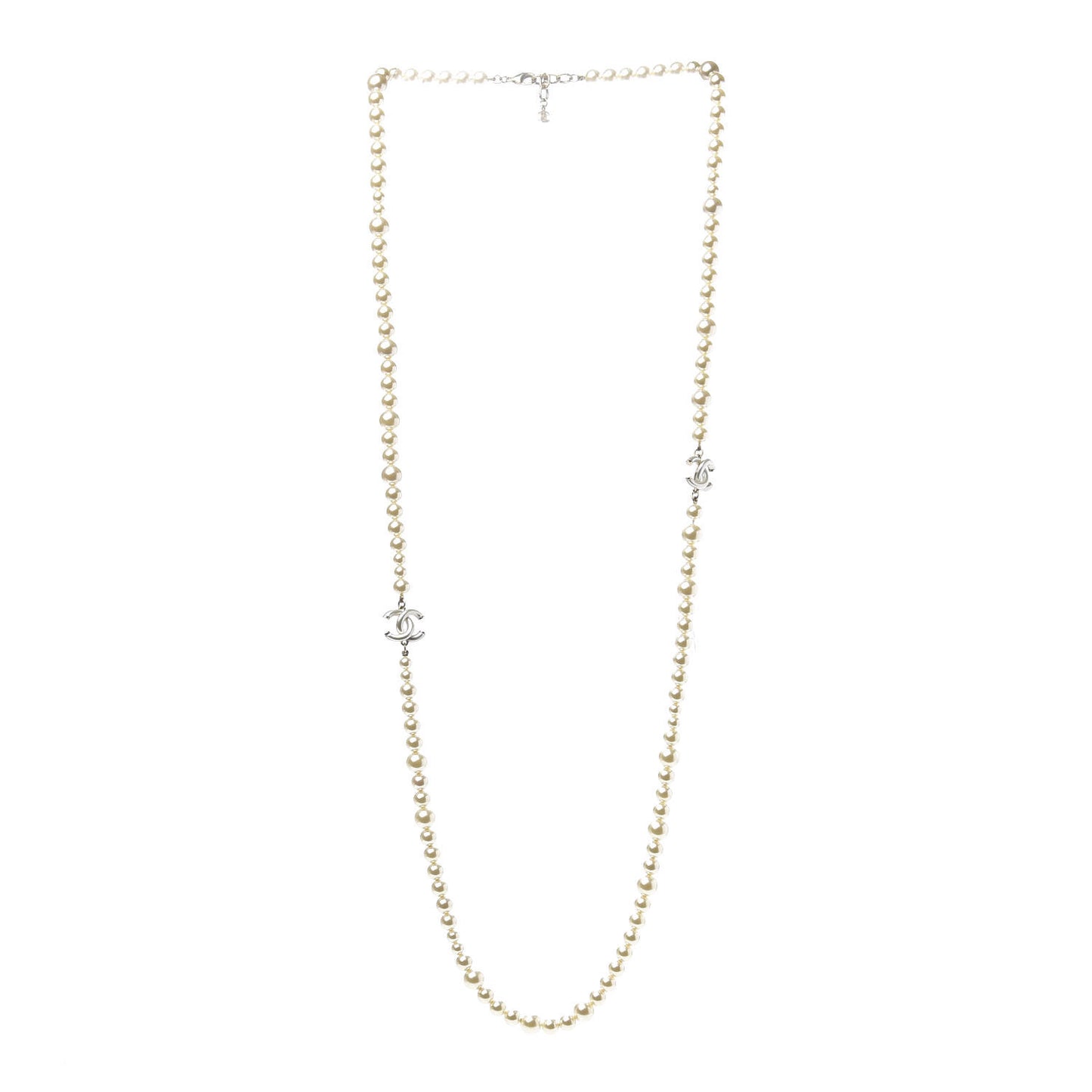 Pearl CC Long Necklace Gold