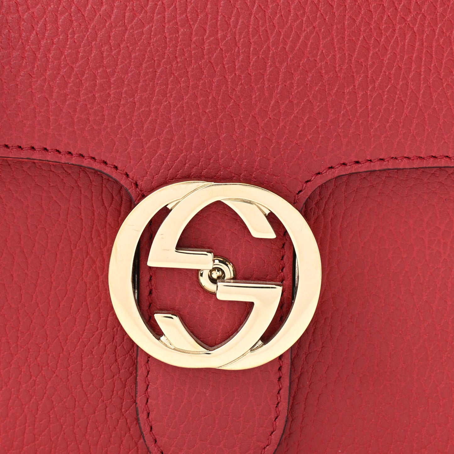 Dollar Calfskin Small Interlocking G Shoulder Bag Red