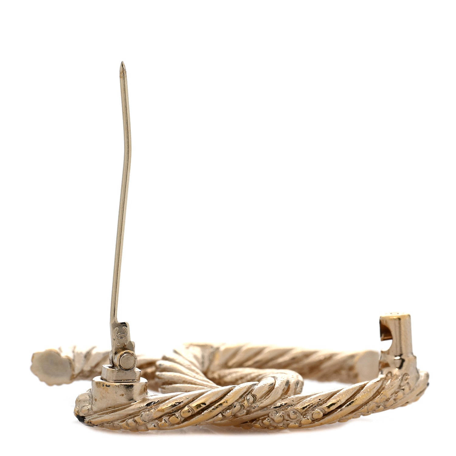 Chanel Twisted CC Brooch Light Gold 4 of 4