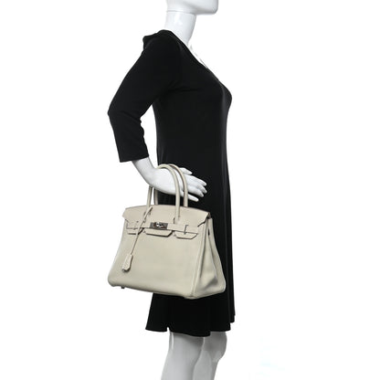 Hermes Taurillon Clemence Birkin 30 Beton 2 of 9