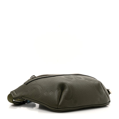 Gucci Piuma Calfskin Jumbo GG Embossed Small Belt Bag Dark Green 4 of 10