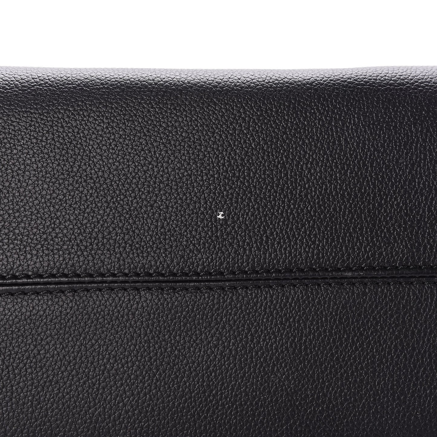Pebbled Calfskin Small Skull Padlock Zip Around Tote Black