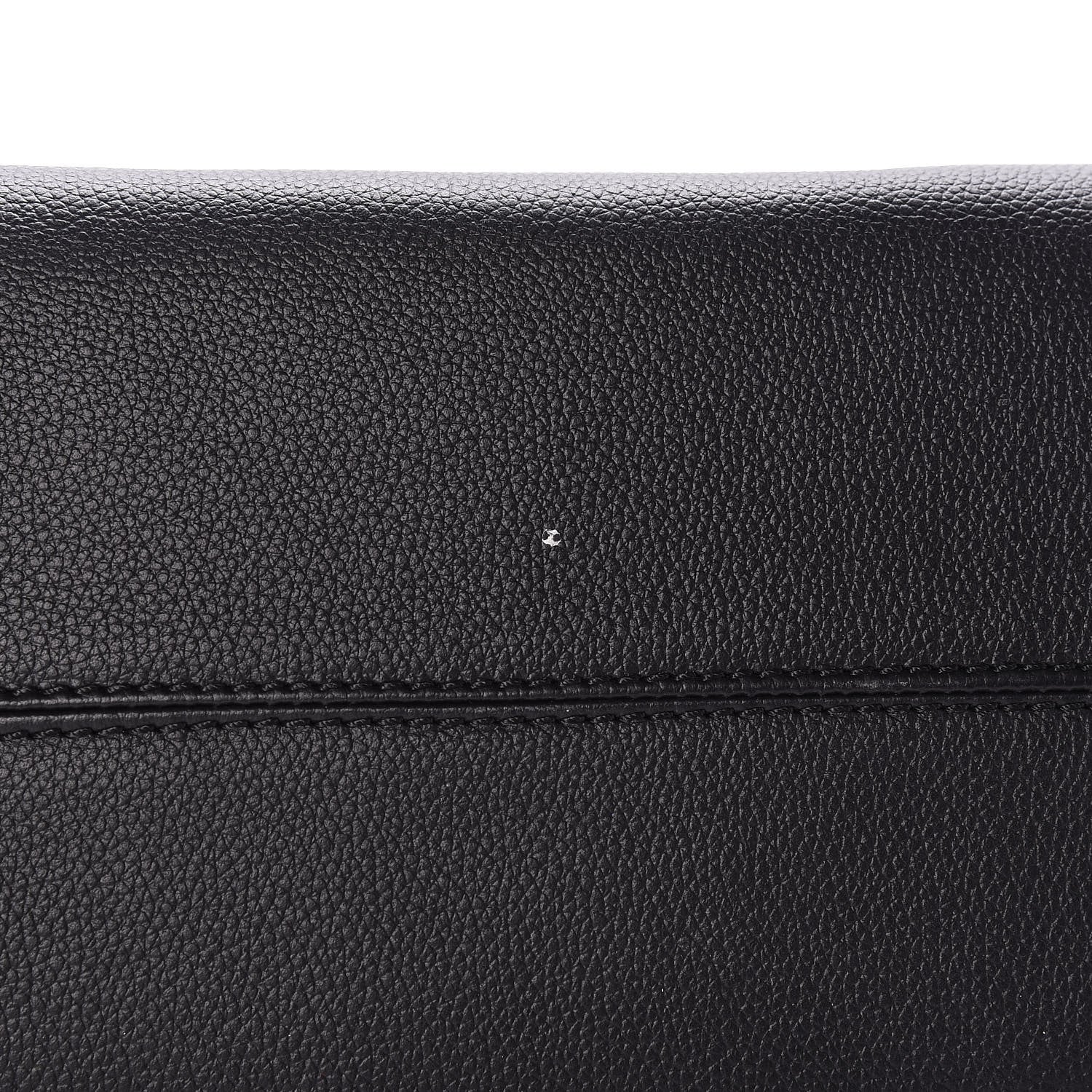 Alexander McQueen Pebbled Calfskin Small Skull Padlock Zip Around Tote Black 9 of 10