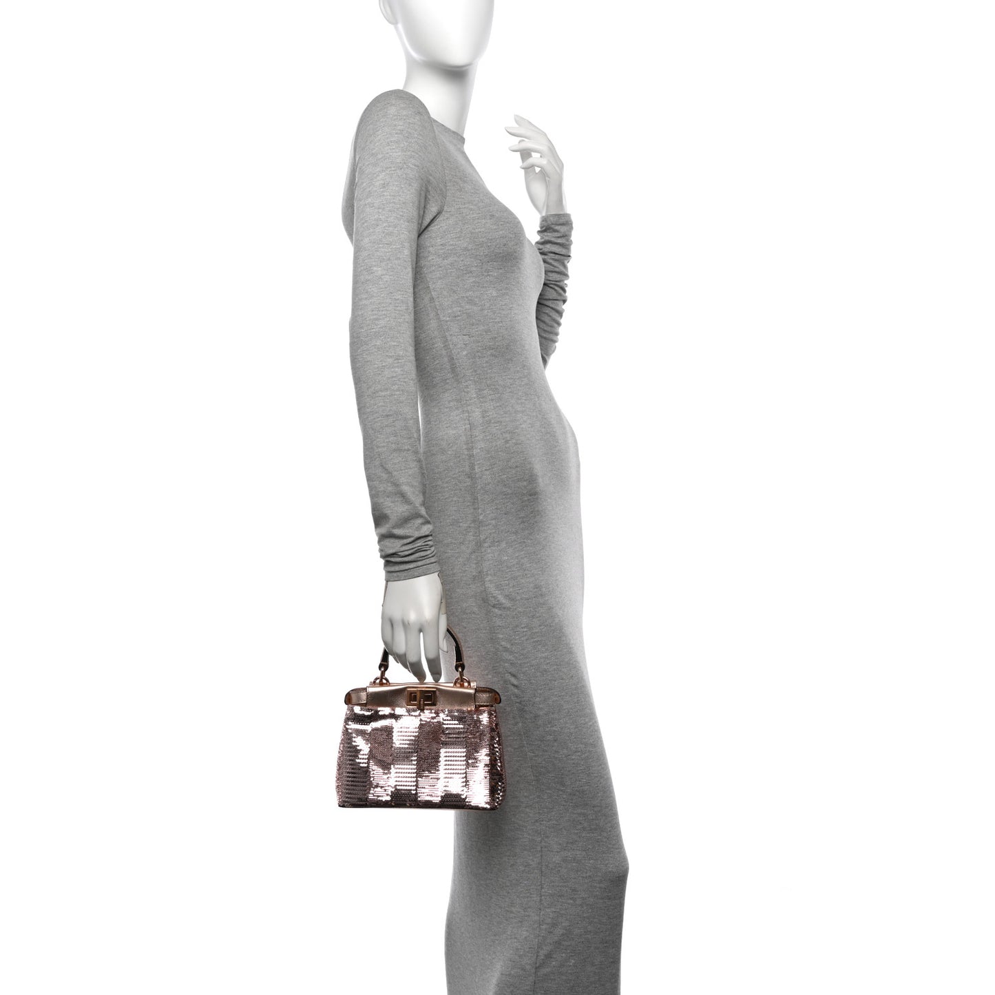 Sequin Metallic Nappa Pequin XS Peekaboo Iconic Satchel Rame