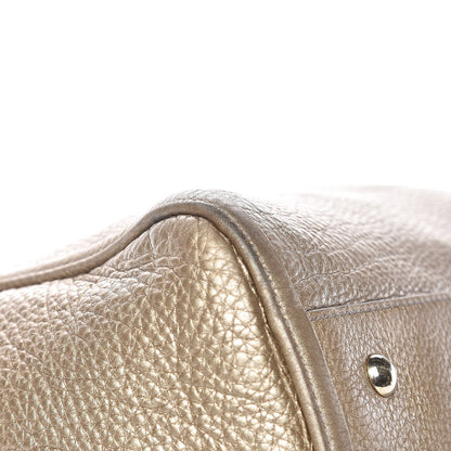 Gucci Metallic Pebbled Calfskin Large Soho Shoulder Bag Golden Beige 19 of 22