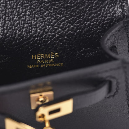 Hermes Tadelakt Mini Kelly Twilly Bag Charm Black 3 of 4