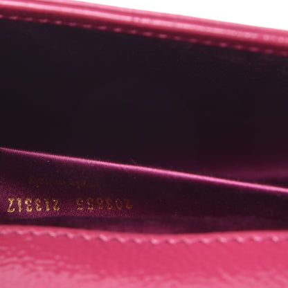 Saint Laurent Textured Patent Monogram Large Belle De Jour Clutch Fuchsia 7 of 7