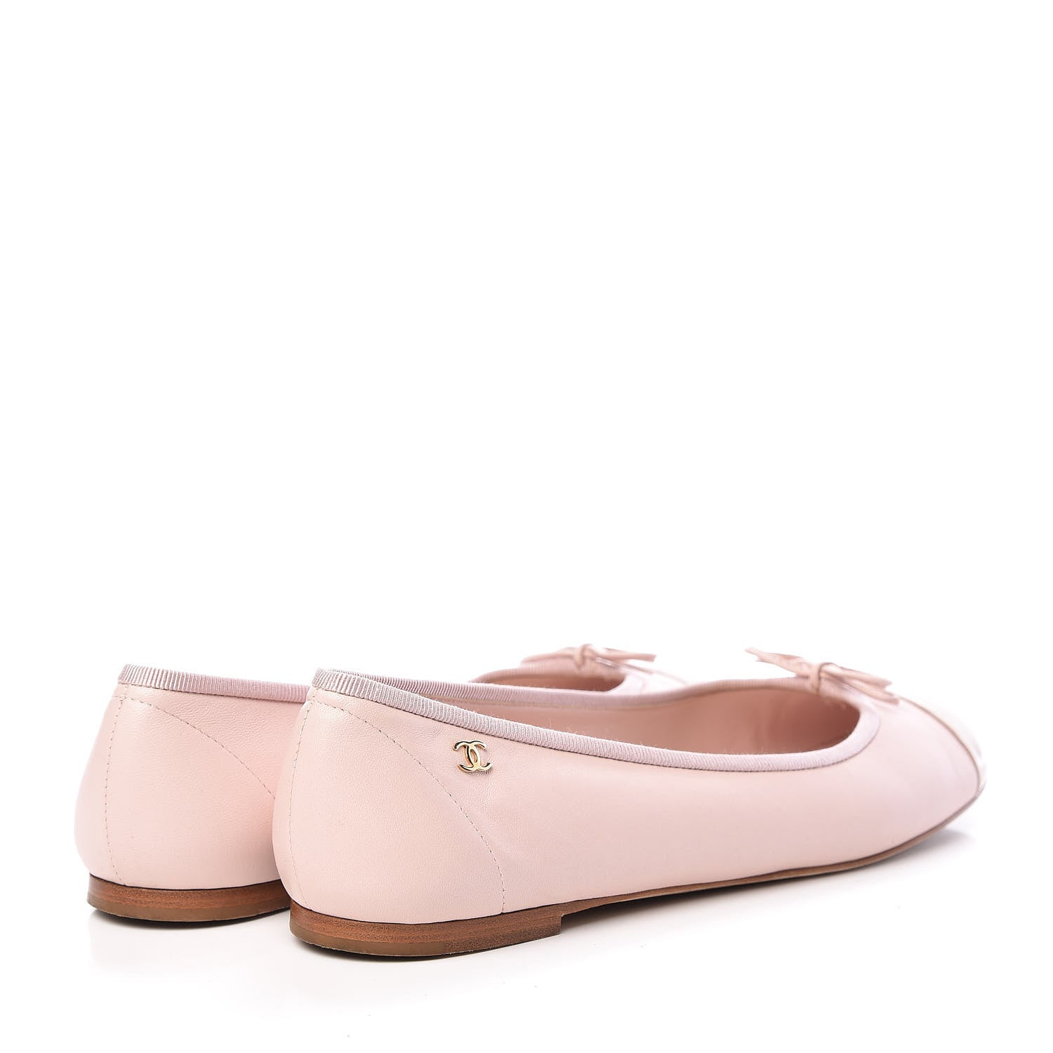 Chanel Lambskin Patent Cap Toe CC Ballerina Flats 39 Rose Clair 4 of 18