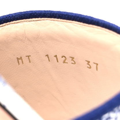 Christian Dior Canvas Soleil Embroidered Dway Mules Slide Sandals 37 Deep Blue 10 of 11