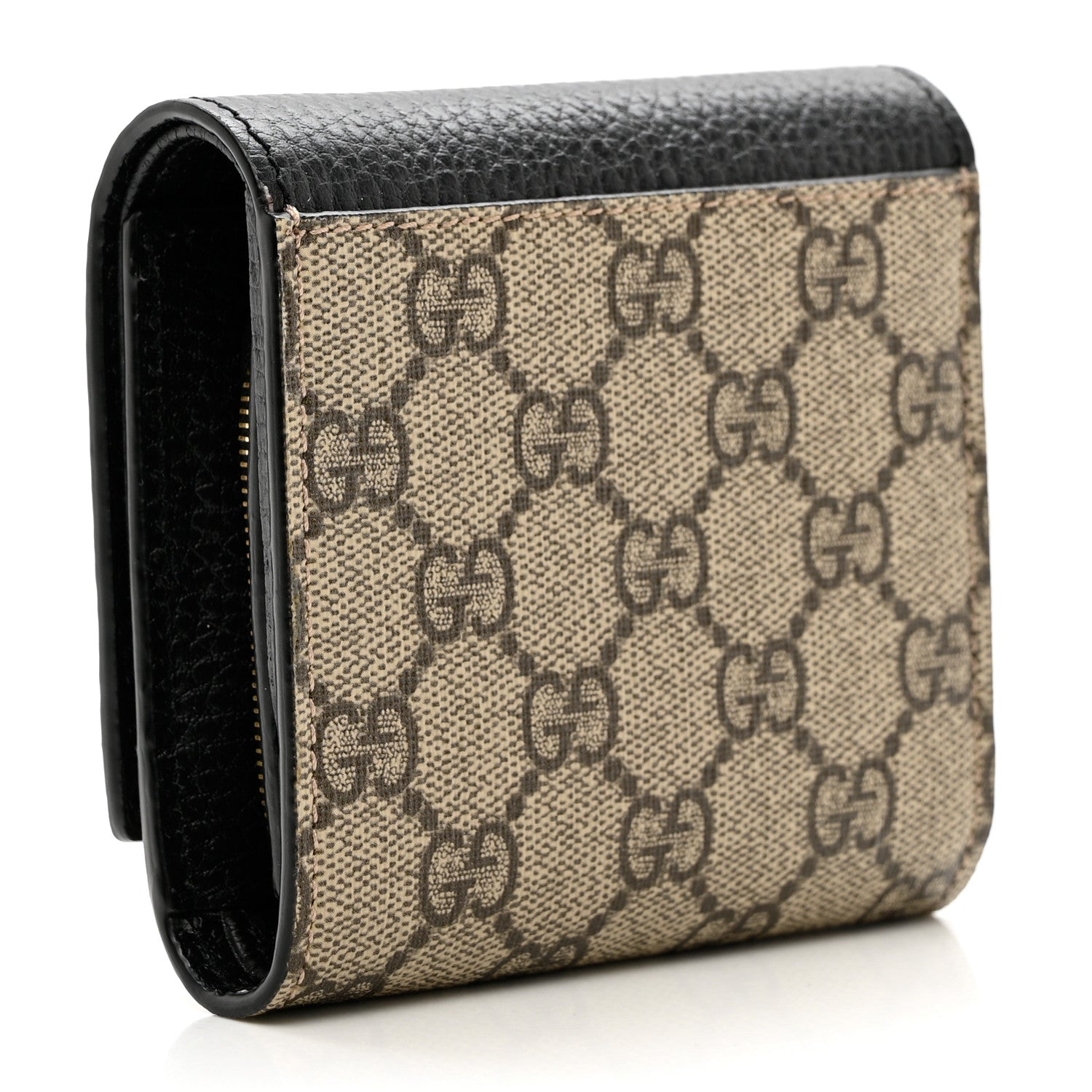 Gucci Dollar Calfskin GG Supreme Monogram Medium GG Marmont Wallet Black Beige Ebony 2 of 6