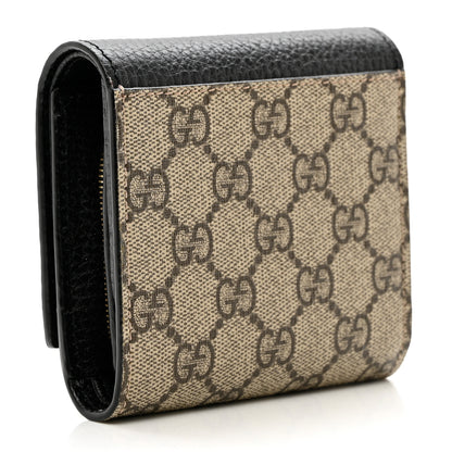 Gucci Dollar Calfskin GG Supreme Monogram Medium GG Marmont Wallet Black Beige Ebony 2 of 6