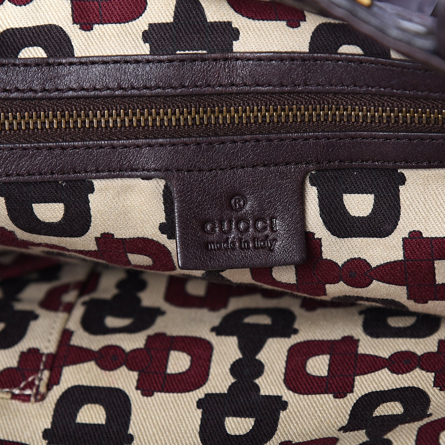 Guccissima Large Babouska Vertical Shopping Tote Dark Brown
